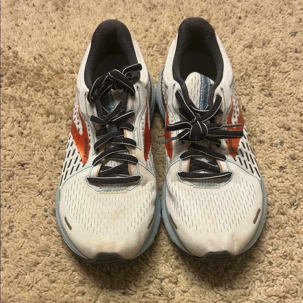 Brooks White and Orange Running Shoes